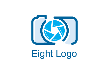 abstract image of a camera with lens logo icon