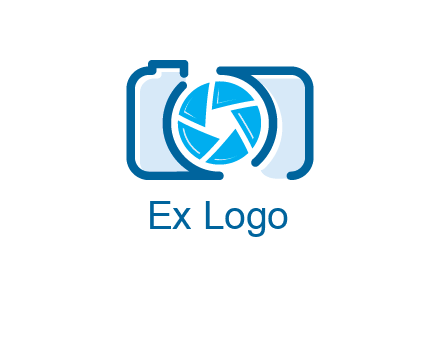 abstract image of a camera with lens logo icon