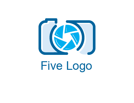 abstract image of a camera with lens logo icon