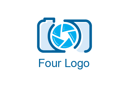 abstract image of a camera with lens logo icon