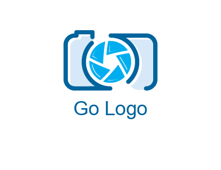 abstract image of a camera with lens logo icon