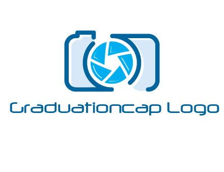 abstract image of a camera with lens logo icon
