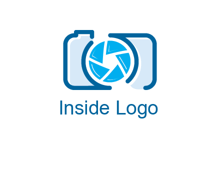 abstract image of a camera with lens logo icon