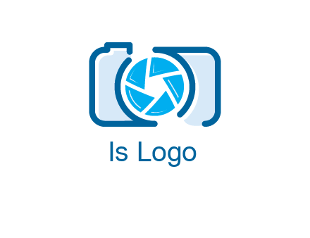 abstract image of a camera with lens logo icon