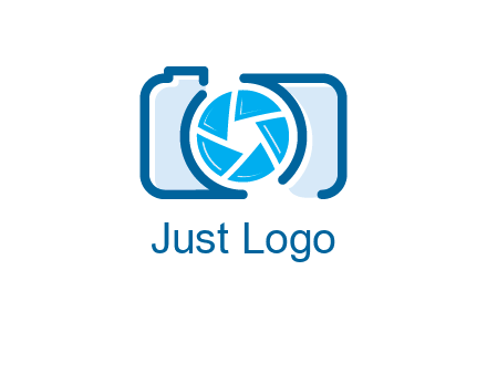 abstract image of a camera with lens logo icon