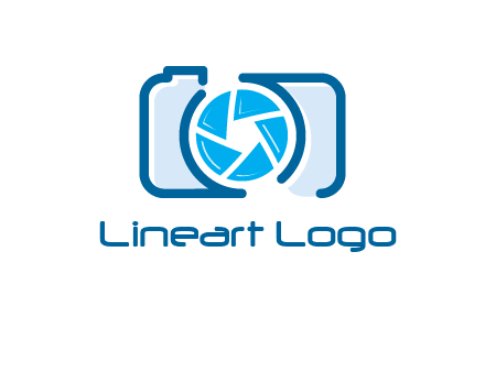 abstract image of a camera with lens logo icon