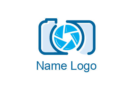 abstract image of a camera with lens logo icon
