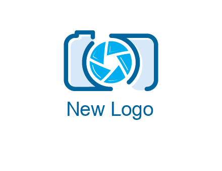 abstract image of a camera with lens logo icon