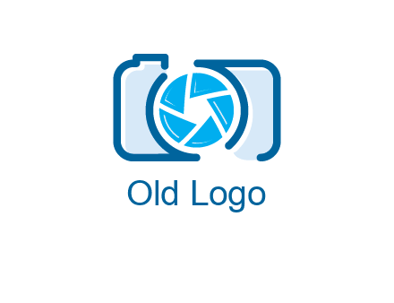 abstract image of a camera with lens logo icon