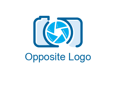 abstract image of a camera with lens logo icon
