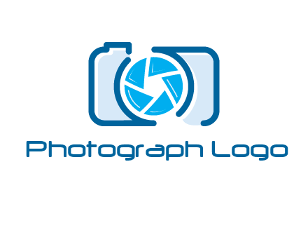 abstract image of a camera with lens logo icon