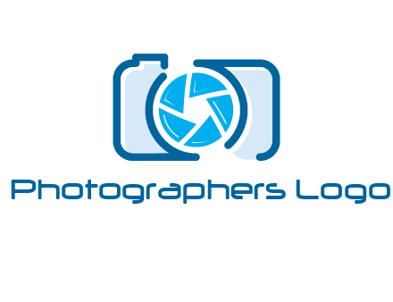 abstract image of a camera with lens logo icon