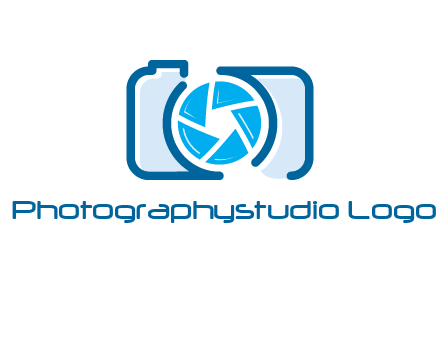 abstract image of a camera with lens logo icon