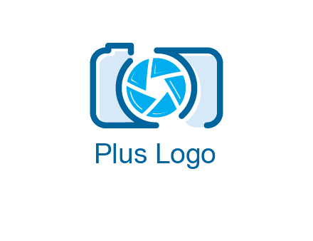 abstract image of a camera with lens logo icon