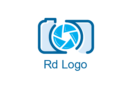 abstract image of a camera with lens logo icon