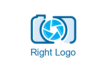 abstract image of a camera with lens logo icon