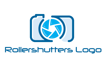 abstract image of a camera with lens logo icon