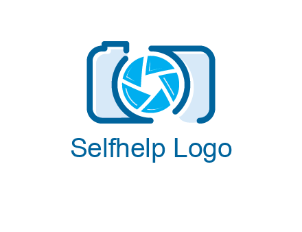 abstract image of a camera with lens logo icon