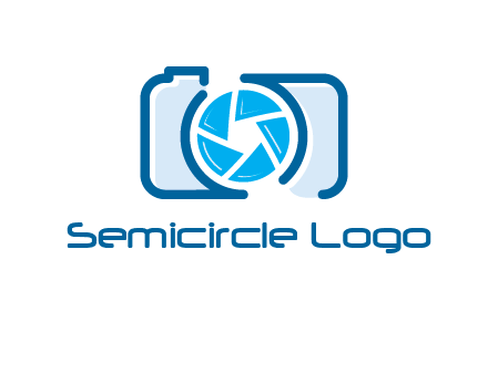 abstract image of a camera with lens logo icon