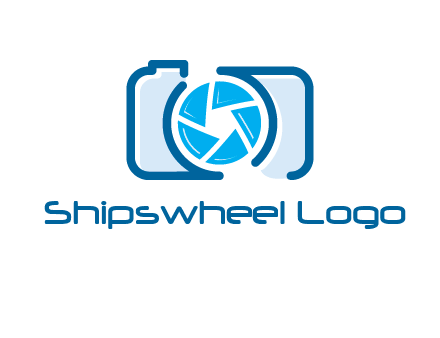 abstract image of a camera with lens logo icon