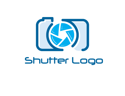 abstract image of a camera with lens logo icon