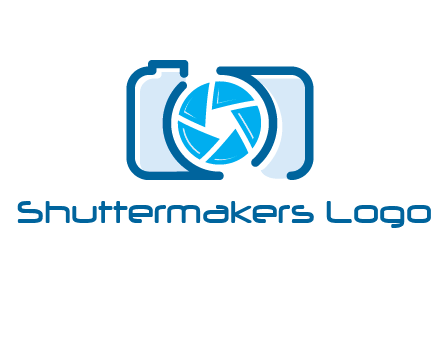 abstract image of a camera with lens logo icon