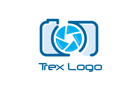 abstract image of a camera with lens logo icon