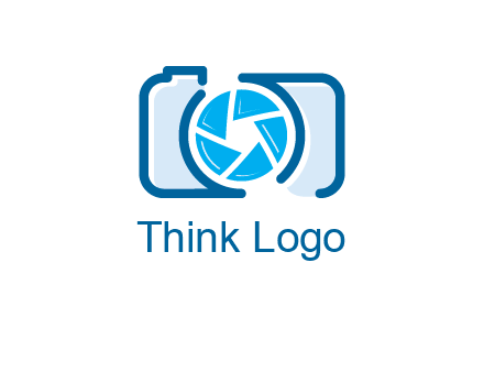 abstract image of a camera with lens logo icon