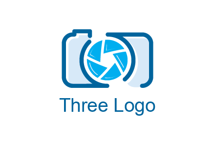 abstract image of a camera with lens logo icon