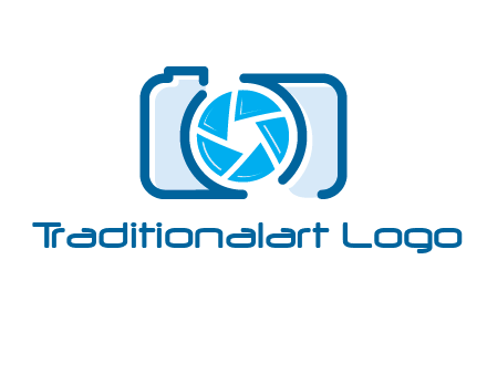 abstract image of a camera with lens logo icon