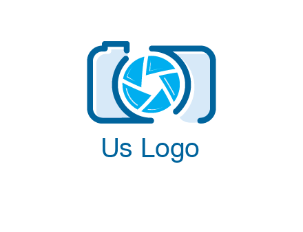 abstract image of a camera with lens logo icon