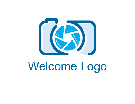 abstract image of a camera with lens logo icon