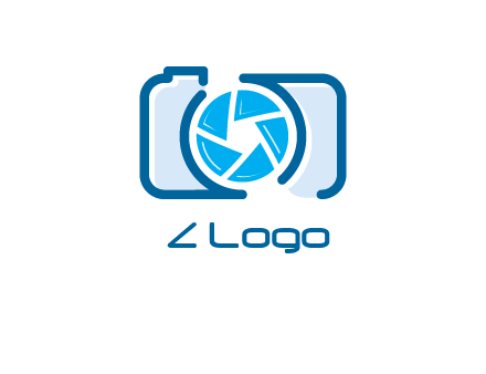 abstract image of a camera with lens logo icon