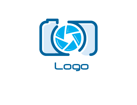 abstract image of a camera with lens logo icon