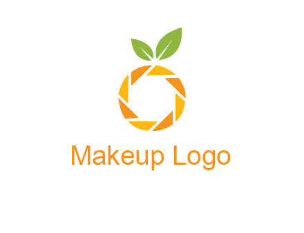 camera lens in an orange fruit shape logo