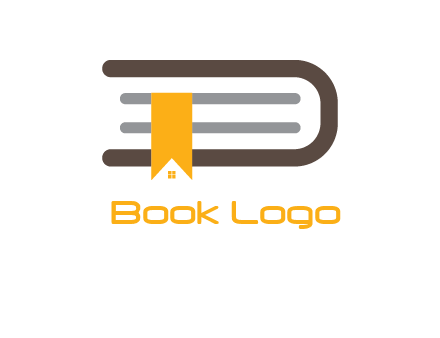book with bookmark and house logo