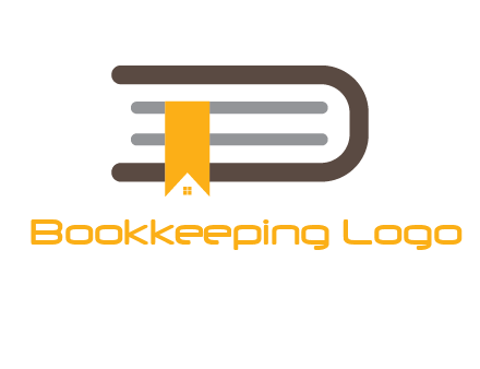 book with bookmark and house logo