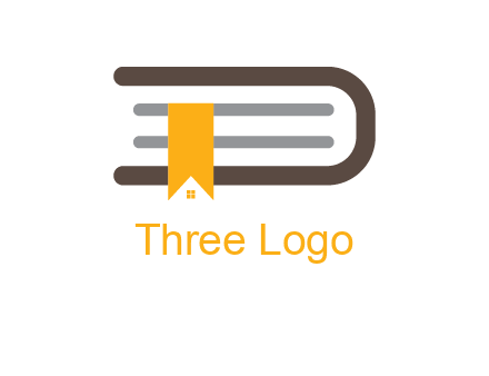 book with bookmark and house logo