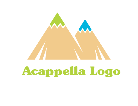 color pencil tips in mountain peak shape logo