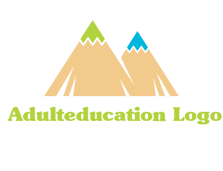 color pencil tips in mountain peak shape logo