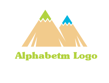 color pencil tips in mountain peak shape logo