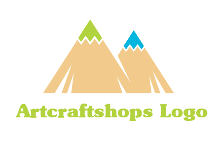 color pencil tips in mountain peak shape logo