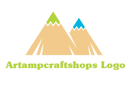 color pencil tips in mountain peak shape logo