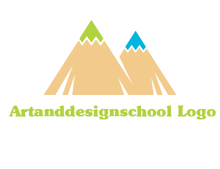 color pencil tips in mountain peak shape logo