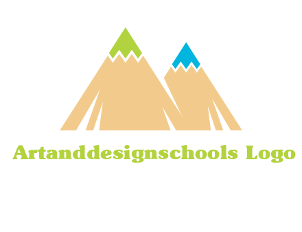 color pencil tips in mountain peak shape logo