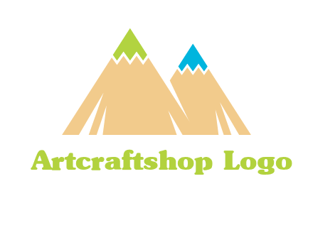 color pencil tips in mountain peak shape logo
