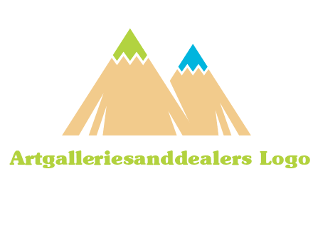 color pencil tips in mountain peak shape logo