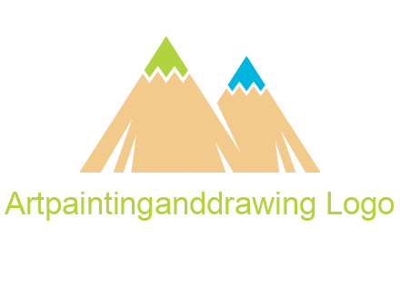 color pencil tips in mountain peak shape logo