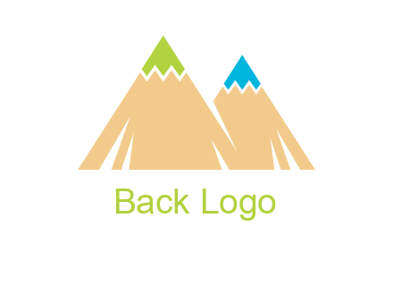 color pencil tips in mountain peak shape logo