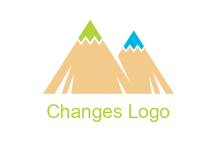 color pencil tips in mountain peak shape logo